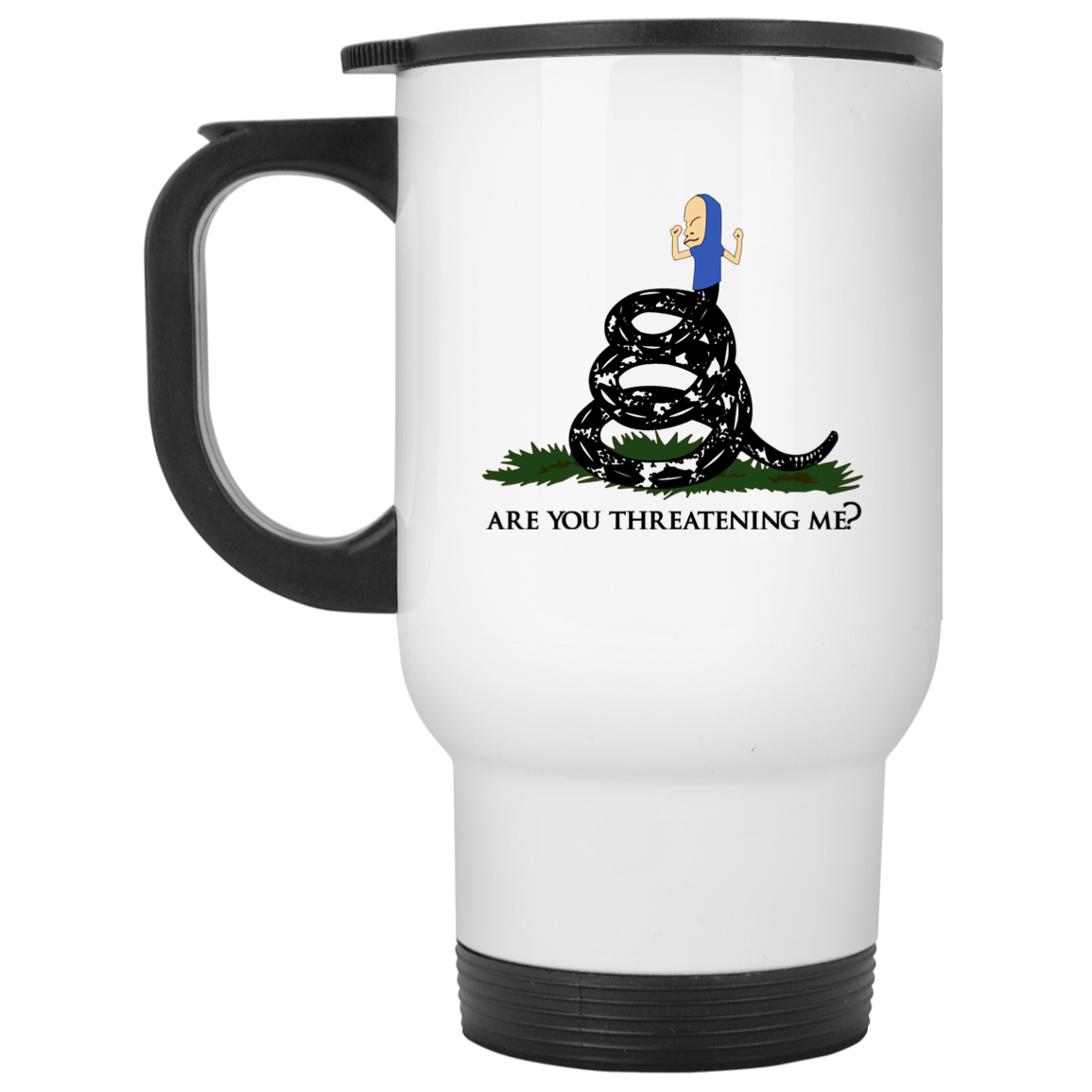 Gadsden Flag Beavis Are You Threatening Me White Mug Gadsden Flag Beavis Are You Threatening Me White Mug