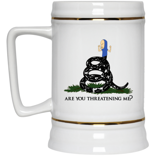 Gadsden Flag Beavis Are You Threatening Me White Mug