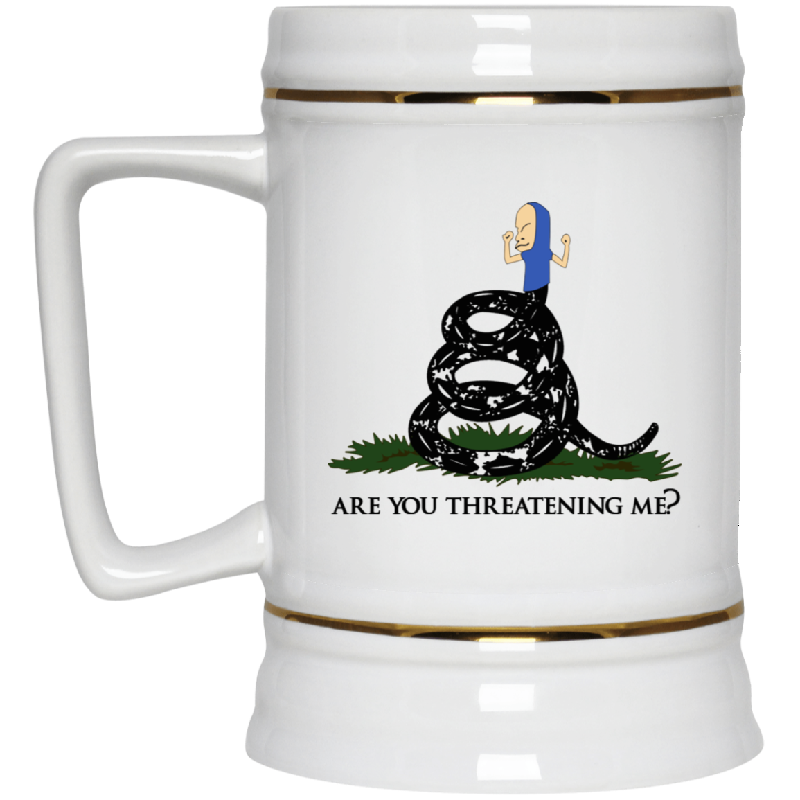 Gadsden Flag Beavis Are You Threatening Me White Mug Gadsden Flag Beavis Are You Threatening Me White Mug