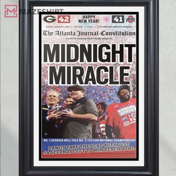 Georgia Bulldogs Defeat OSU Peach Bowl ‘Midnight Miracle’ Poster