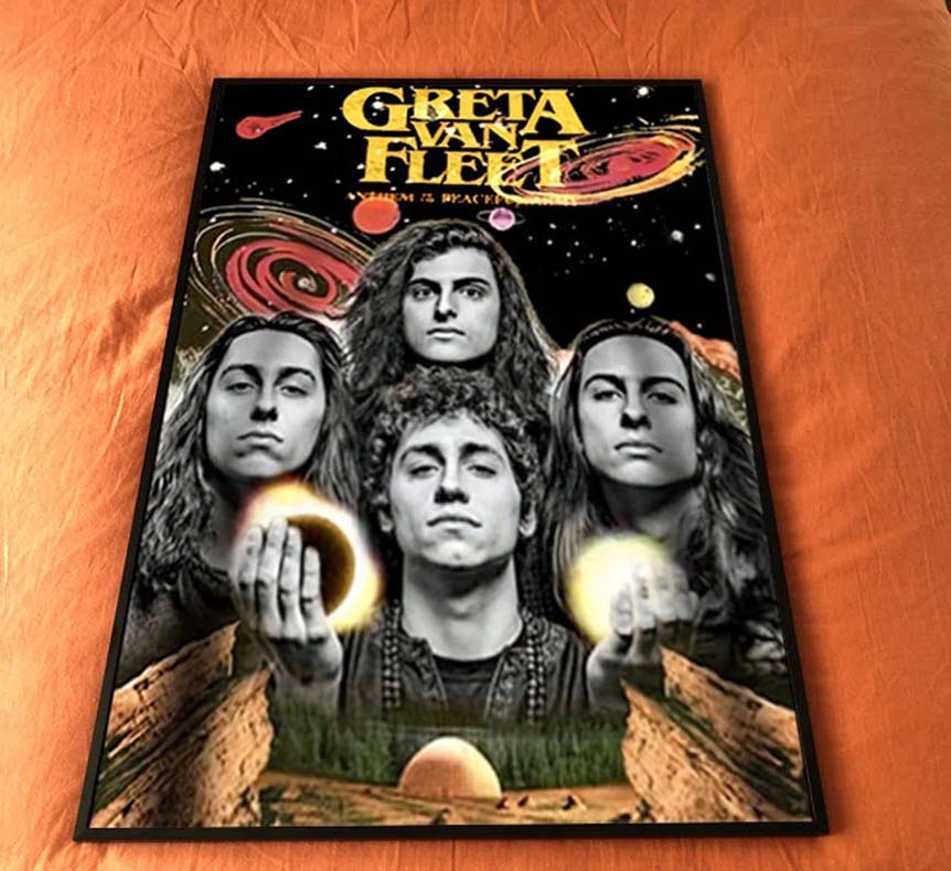 Greta Van Fleet Tour 2022 Dreams In Gold Poster Greta Van Fleet Tour 2022 Dreams In Gold Poster