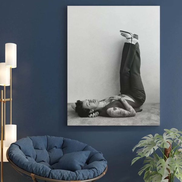 Harry Styles Black And White Art Poster