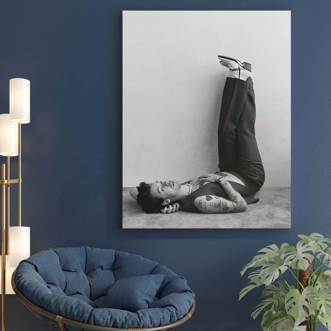 Harry Styles Black And White Art Poster Harry Styles Black And White Art Poster