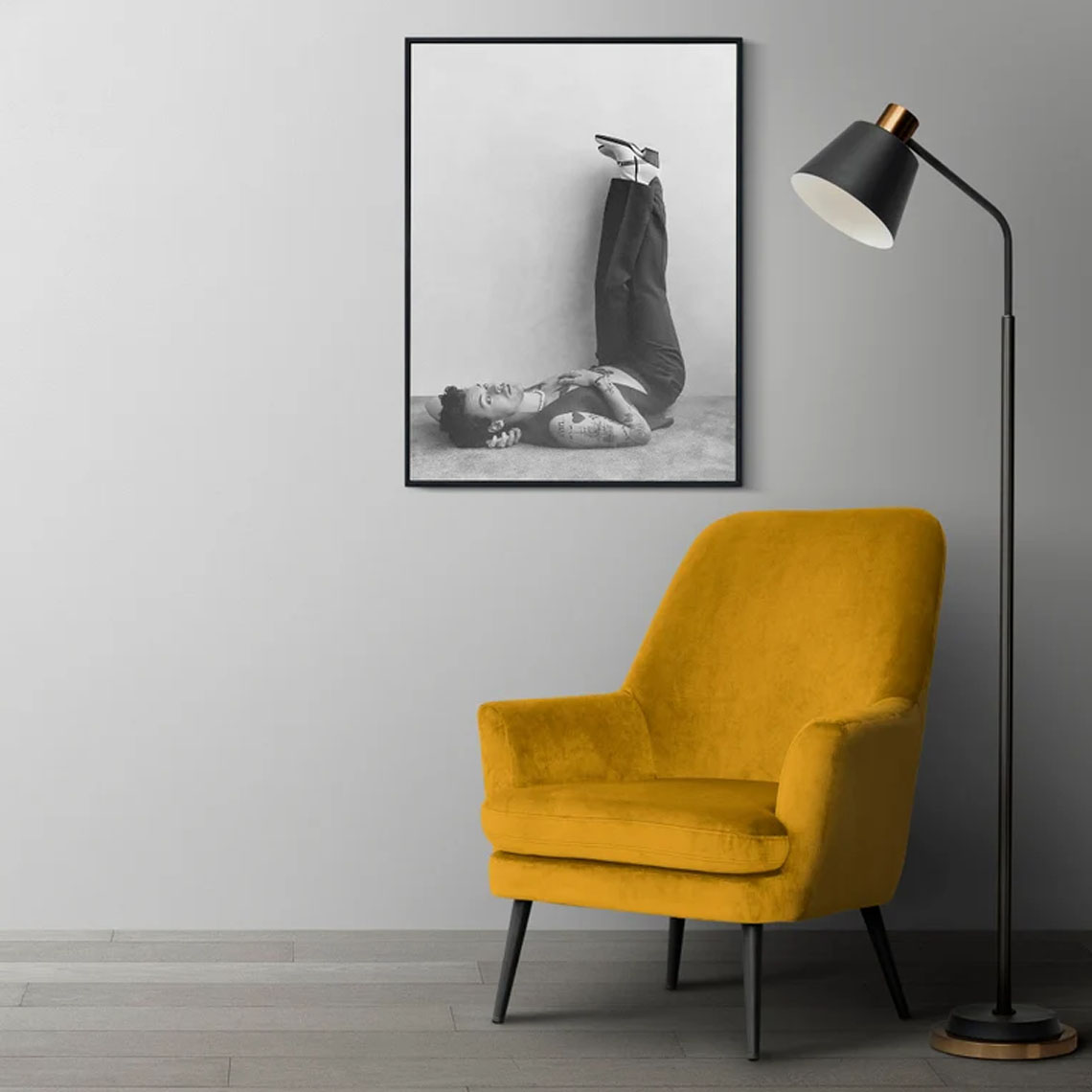 Harry Styles Black And White Art Poster Harry Styles Black And White Art Poster