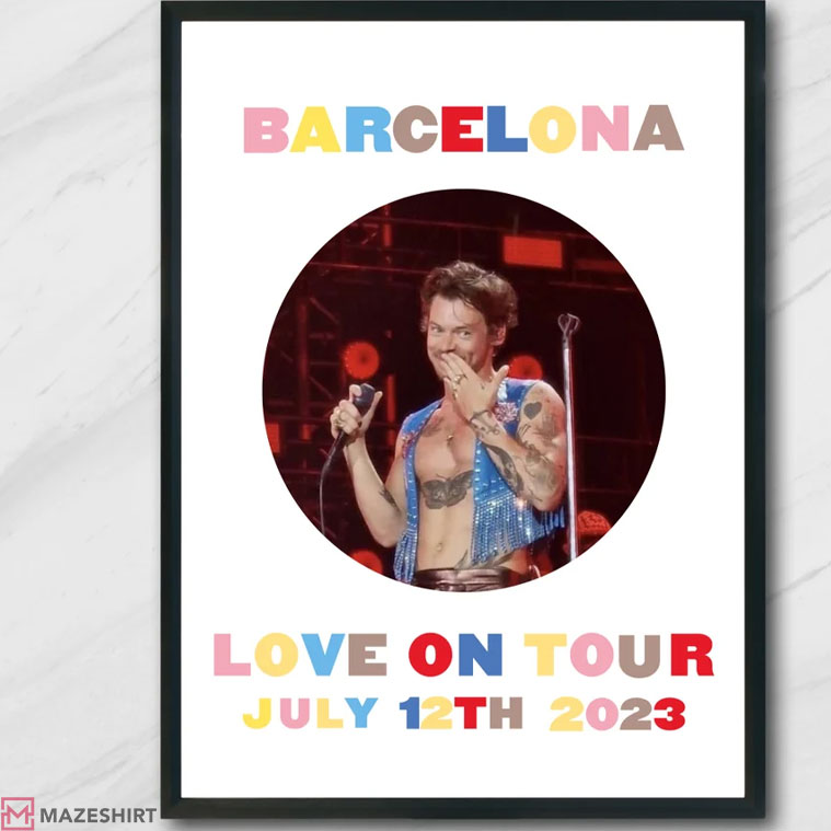 Harry Styles Love On Tour 2023 Barcelona Poster Harry Styles Love On Tour 2023 Barcelona Poster