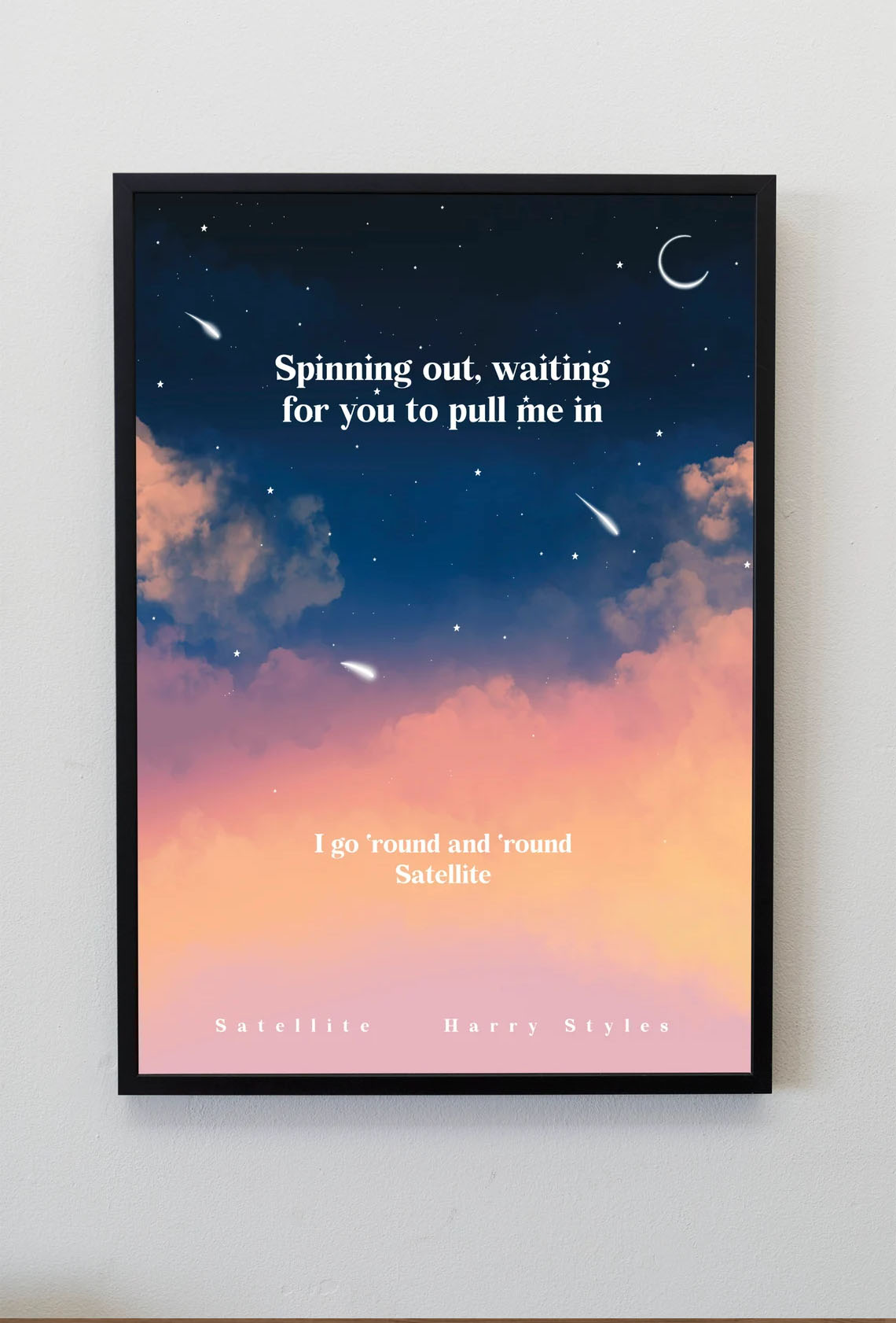 Harry Styles Satellite Lyrics Poster Harry Styles Satellite Lyrics Poster