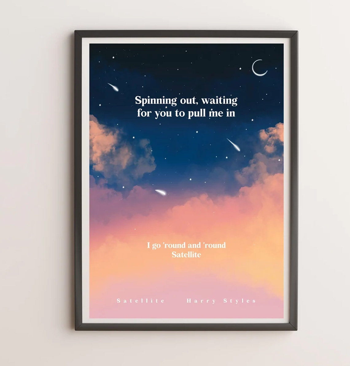 Harry Styles Satellite Lyrics Poster Harry Styles Satellite Lyrics Poster