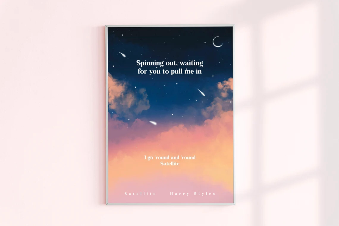 Harry Styles Satellite Lyrics Poster Harry Styles Satellite Lyrics Poster