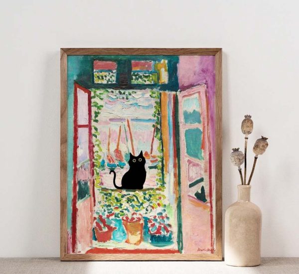 Henri Matisse Cat Print, Matisse Open Window Cat Poster