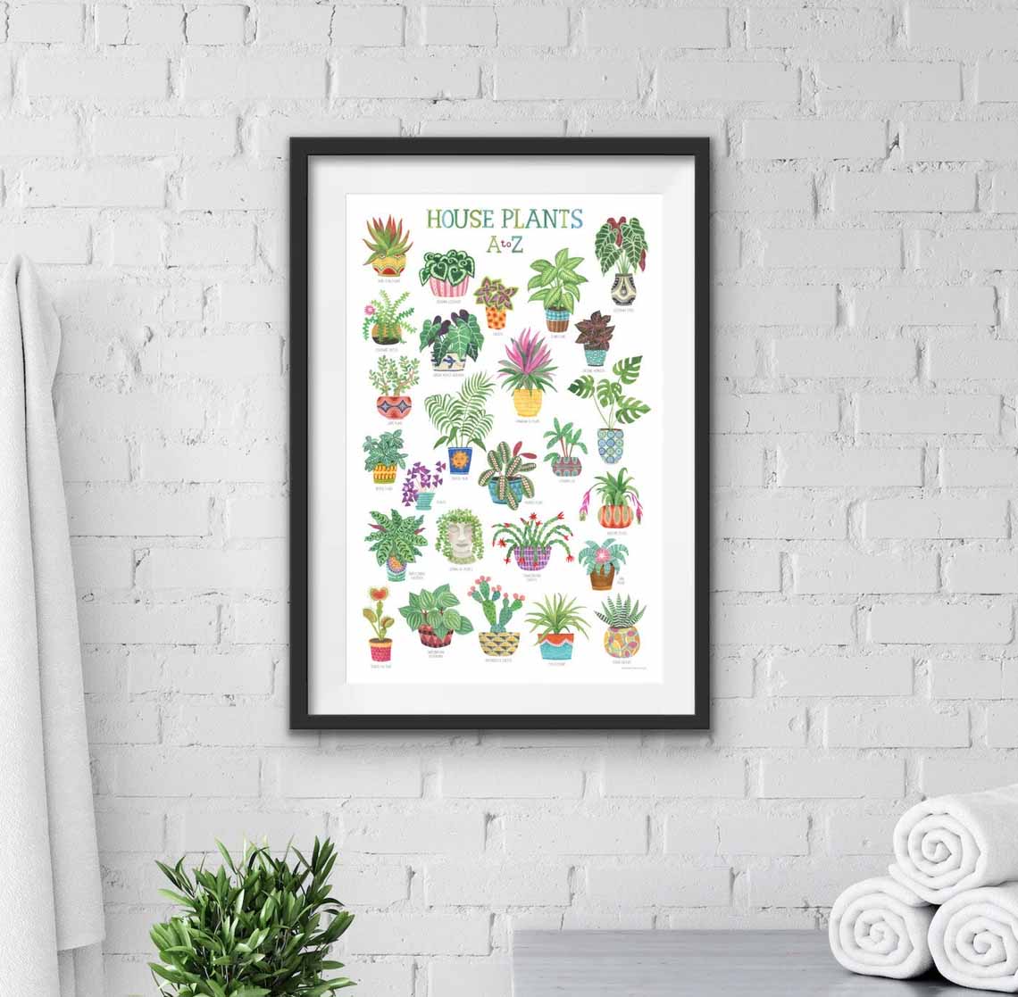 House Plants Botanical Wall Art Print Poster House Plants Botanical Wall Art Print Poster