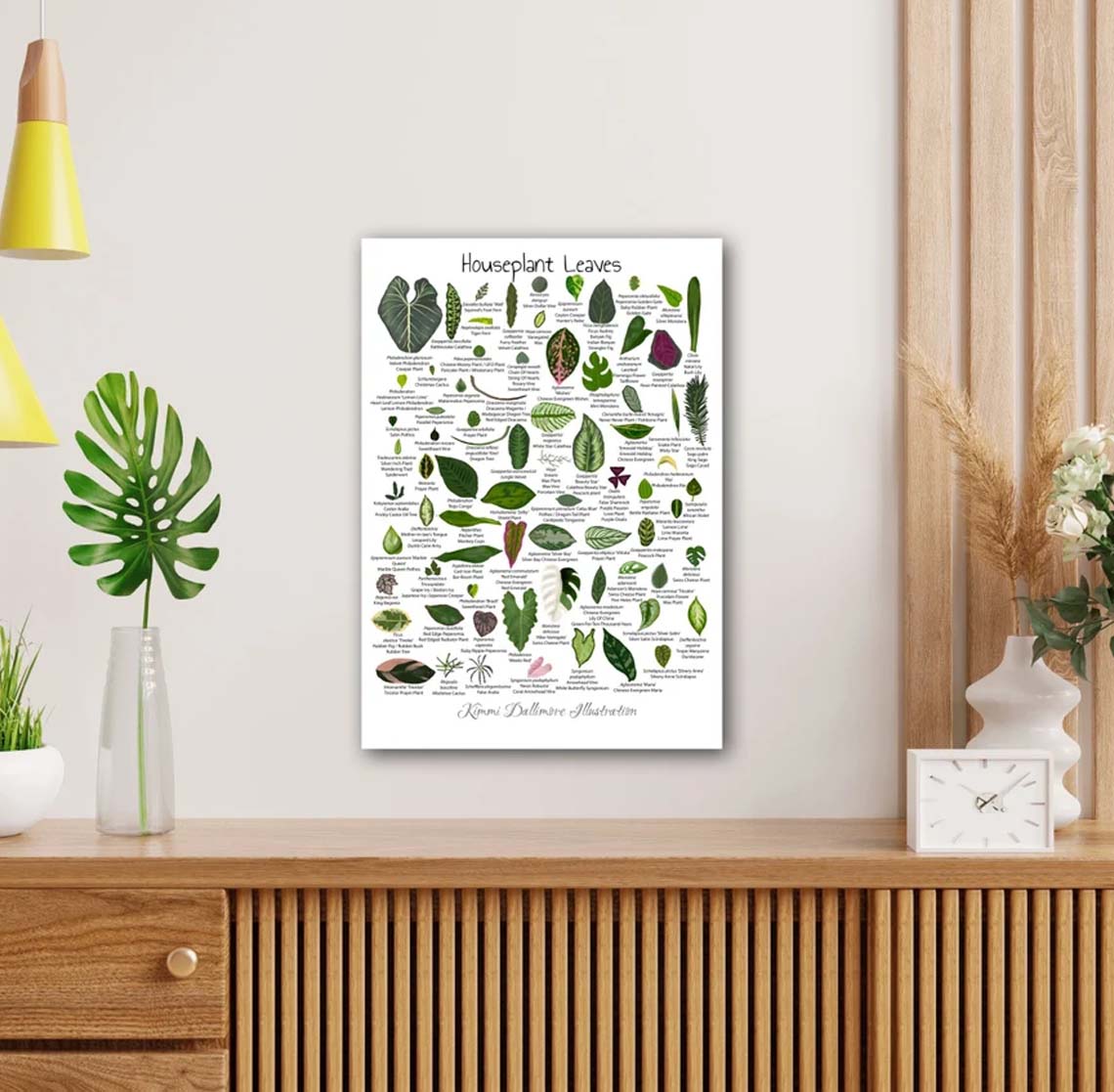 Houseplant Leaves Illustration, Leaf Varieties Poster Houseplant Leaves Illustration, Leaf Varieties Poster
