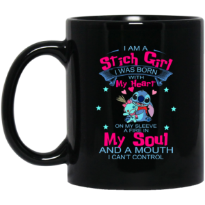 I Am A Stich Girl Was Born In With My Heart On My Sleeve Mug 3