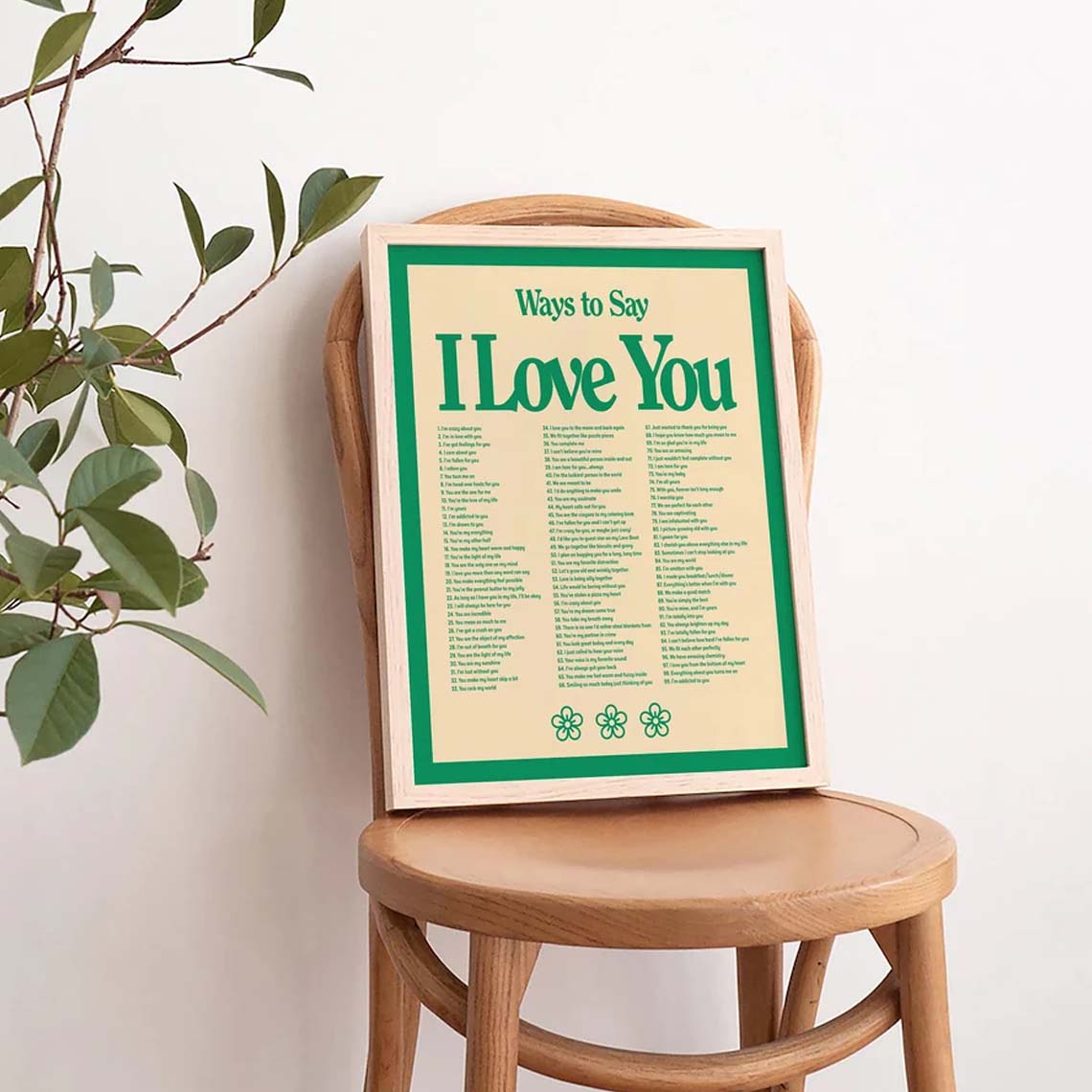 I Love You Wall Print Gift Poster I Love You Wall Print Gift Poster