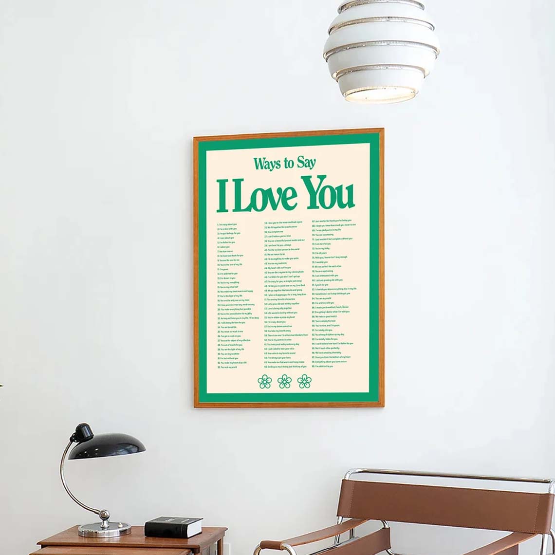 I Love You Wall Print Gift Poster I Love You Wall Print Gift Poster