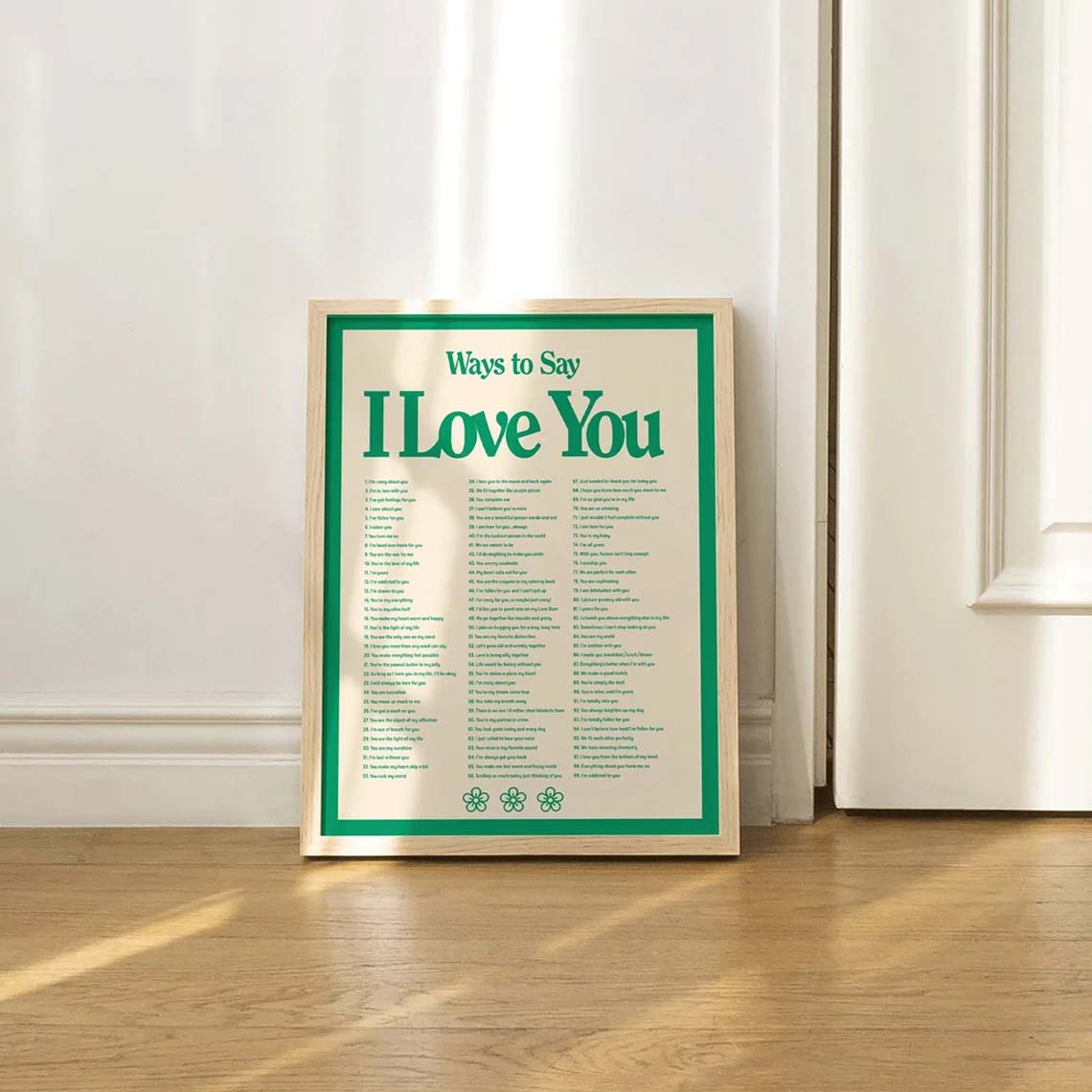 I Love You Wall Print Gift Poster I Love You Wall Print Gift Poster