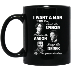 I Want A Man Who Is Sweet Like Spencer Protective Like Aaron Strong Like Derek Mug 3