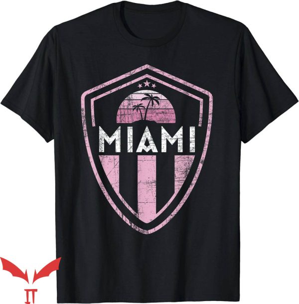 Inter Miami Messi T-Shirt Palm Tree Sunset Badge NFL