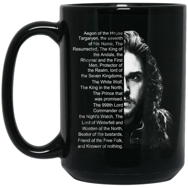 Jon Snow List Name Aegon Of The House Mug