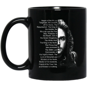 Jon Snow List Name Aegon Of The House Mug 3