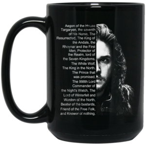 Jon Snow List Name Aegon Of The House Mug 4