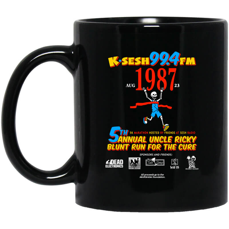K�SESH 99.4FM 1987 5th Annual Uncle Ricky Lunt Run For The Cure Mug K�SESH 99.4FM 1987 5th Annual Uncle Ricky Lunt Run For The Cure Mug
