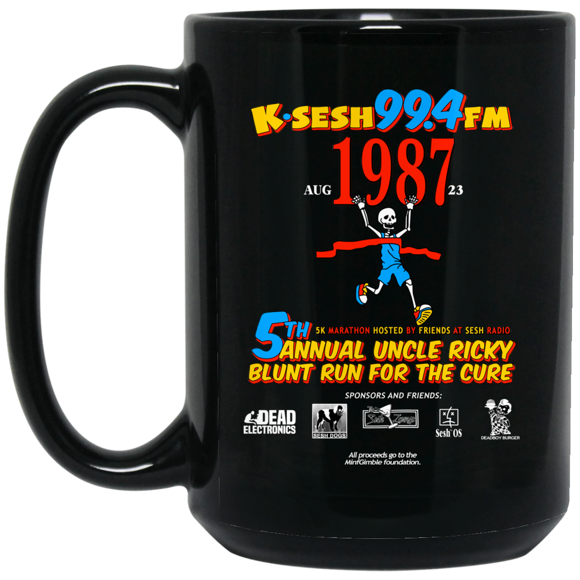 K�SESH 99.4FM 1987 5th Annual Uncle Ricky Lunt Run For The Cure Mug K�SESH 99.4FM 1987 5th Annual Uncle Ricky Lunt Run For The Cure Mug