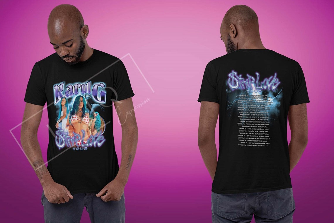 Karol G Strip Love Tour Concert Merch 90s Vintage T-shirt - Apparel, Mug, Home Decor - Perfect Gift For Everyone Karol G Strip Love Tour Concert Merch 90s Vintage T-shirt - Apparel, Mug, Home Decor - Perfect Gift For Everyone