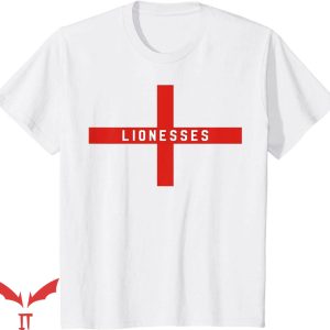 Ladies England T-Shirt Cross Lionesses Flag T-Shirt NFL