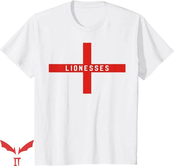 Ladies England T-Shirt Cross Lionesses Flag T-Shirt NFL