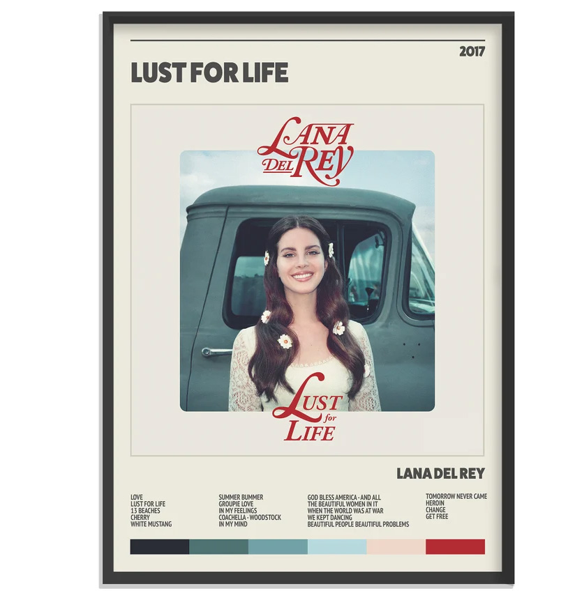 Lana Del Rey Lust For Life Music Poster Lana Del Rey Lust For Life Music Poster