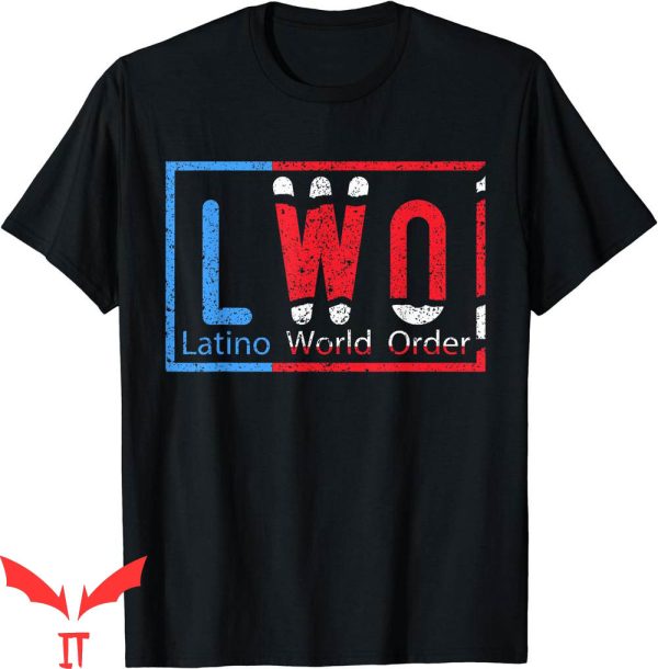 Latino World Order T-Shirt Puerto Rico Blue And Red