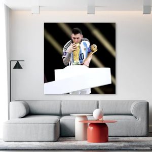 Lionel Messi Kissing World Cup Best Poster