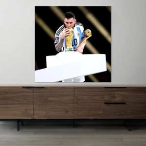 Lionel Messi Kissing World Cup Best Poster