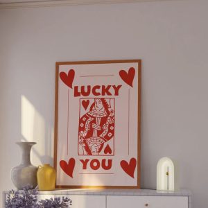 Lucky You Retro Trendy Aesthetic Wall Art Poster