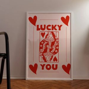 Lucky You Retro Trendy Aesthetic Wall Art Poster