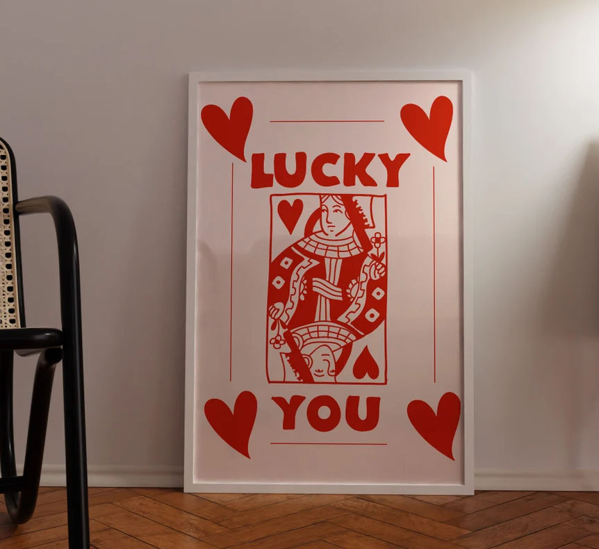Lucky You Retro Trendy Aesthetic Wall Art Poster Lucky You Retro Trendy Aesthetic Wall Art Poster