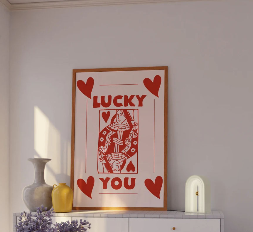 Lucky You Retro Trendy Aesthetic Wall Art Poster Lucky You Retro Trendy Aesthetic Wall Art Poster