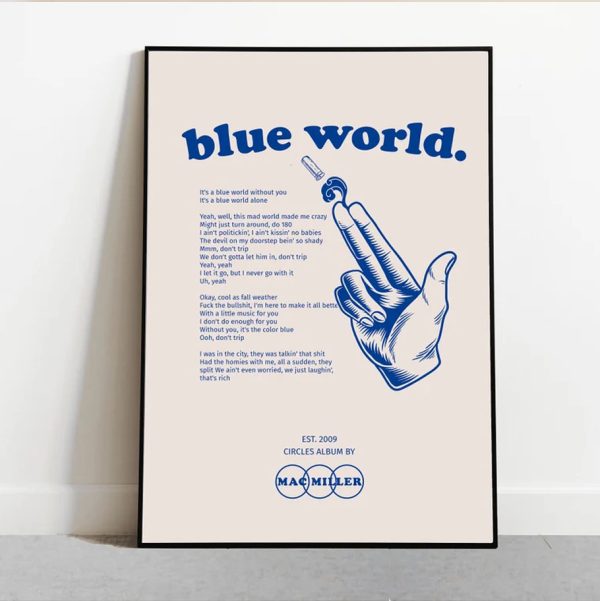 Mac Miller Circles Album Blue World Poster