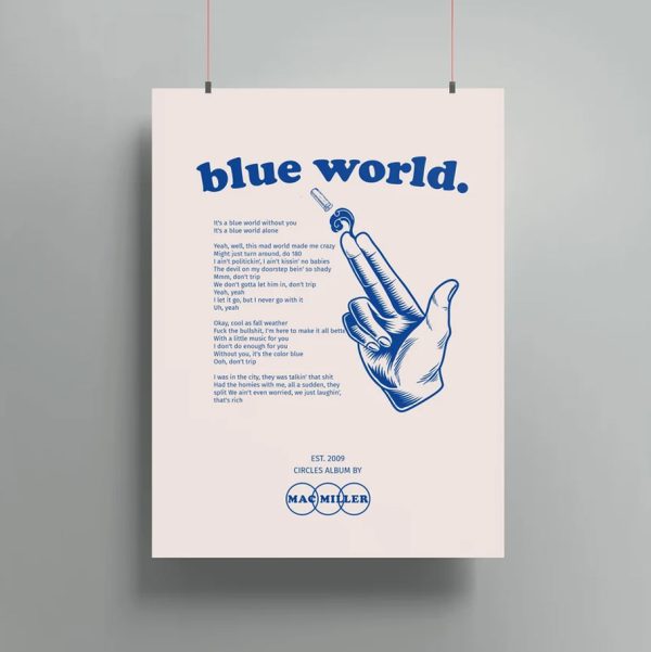 Mac Miller Circles Album Blue World Poster