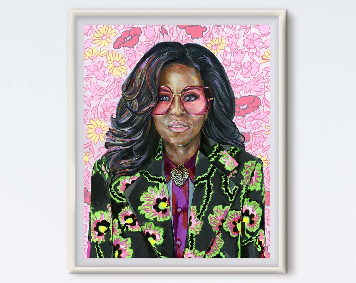 Michelle - Michelle Obama - Acrylic Painting Poster Michelle - Michelle Obama - Acrylic Painting Poster
