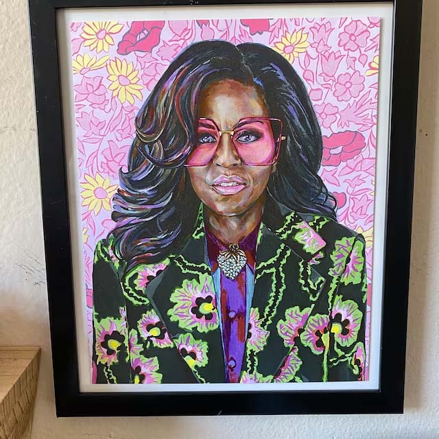 Michelle - Michelle Obama - Acrylic Painting Poster Michelle - Michelle Obama - Acrylic Painting Poster