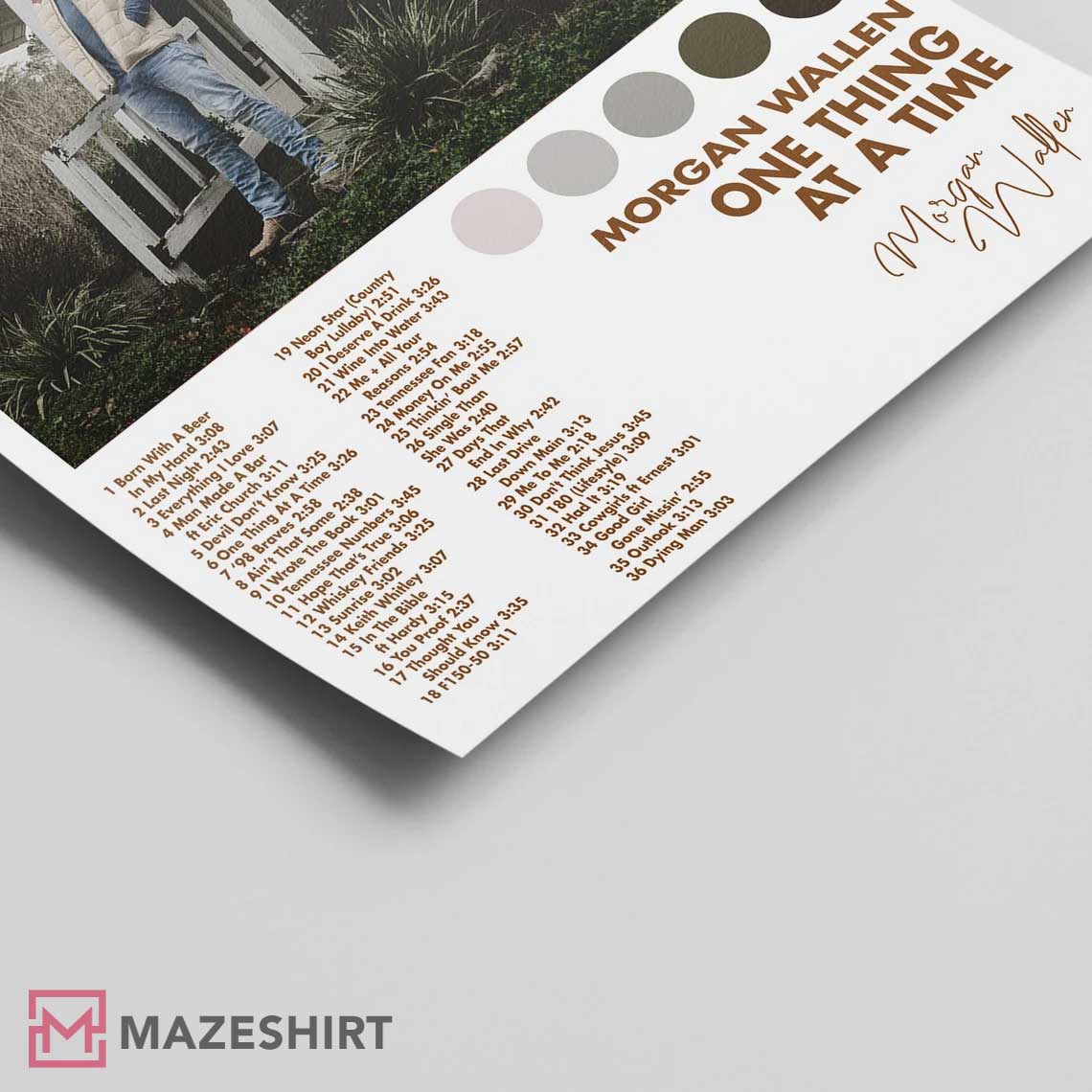Morgan Wallen One Thing At A Time With Signature Poster Morgan Wallen One Thing At A Time With Signature Poster