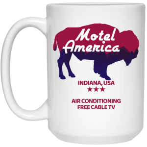 Motel America Indiana USA Air Conditioning Free Cable TV Mug