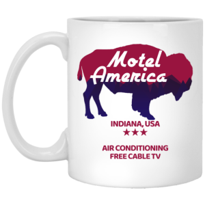 Motel America Indiana USA Air Conditioning Free Cable TV Mug 3