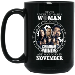 Never Underestimate A Woman Who Loves Criminal Minds And Was Born In November Mug
