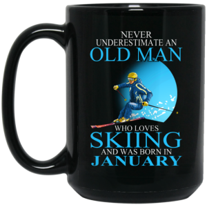 Never Underestimate An Old Man Who Loves Skiing And Was Born In January Mug 4