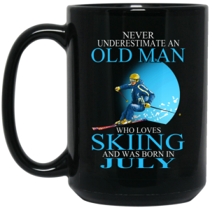 Never Underestimate An Old Man Who Loves Skiing And Was Born In July Mug 4