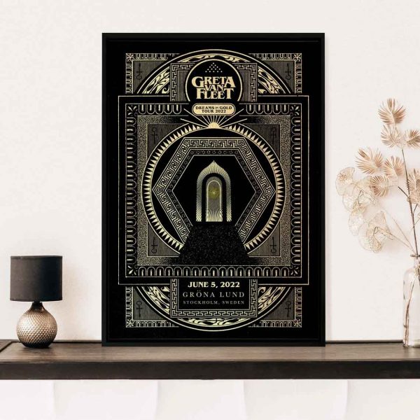 New Greta Vans Fleet Dreams In Gold 2022 Retro Rock Poster