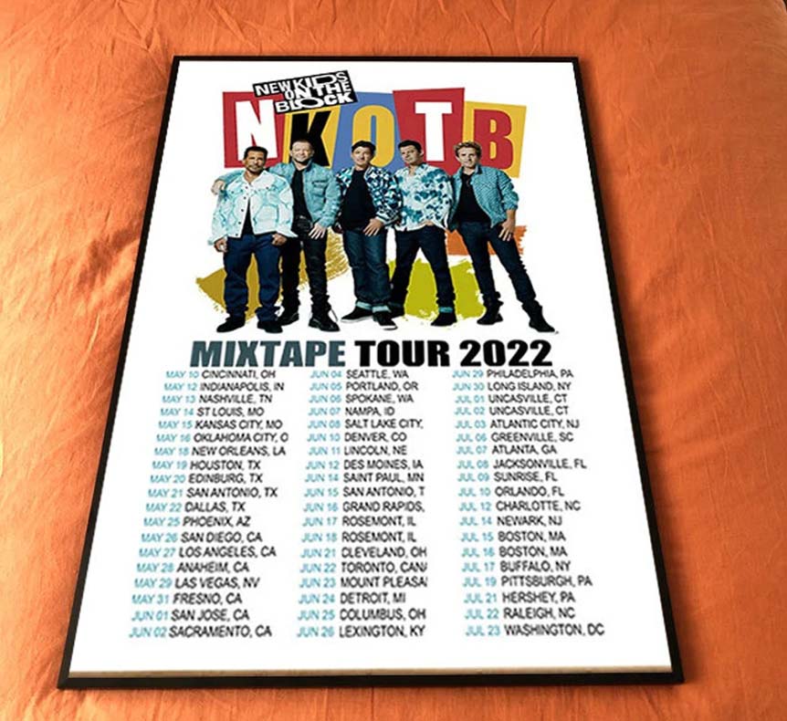 New Kids On The Block The Mixtape Tour 2022 Concert Poster New Kids On The Block The Mixtape Tour 2022 Concert Poster