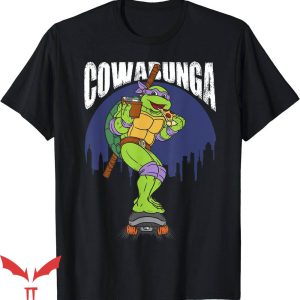 Ninja Tour T-Shirt Cowabunga Donatello On Skates With Pizza